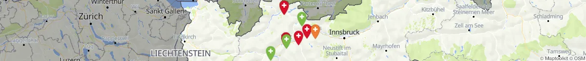 Kartenansicht für Apotheken-Notdienste in der Nähe von Lechaschau (Reutte, Tirol)